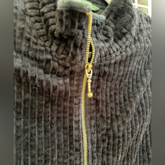 WOOLRICH Women Medium PL Black Cotton Corduroy Ribbed Full Zip Up Vest - Picture 4 of 4